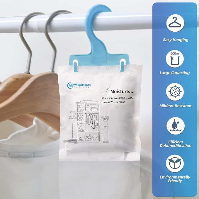 Moisture Absorber Packets with Plastic Case & Hook, Odor Eliminator, Leak Proof - Image 5