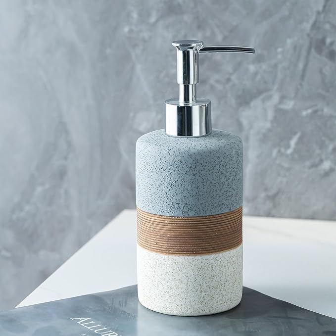 Ceramic Soap Dispenser Set for Hand Soap, Dish Soap, Conditioner, Bathroom & - Image 8