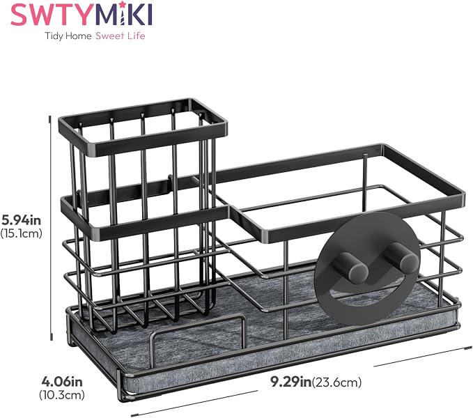 SWTYMIKI Kitchen Sink Caddy Organizer, Quick Dry Smiley Face Sponge Holder - Image 7