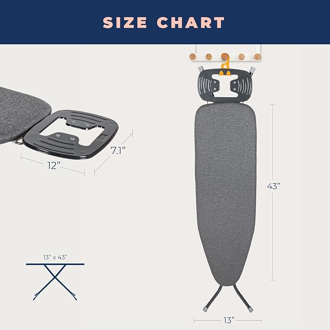 Ironing Board with Iron Rest, Iron Board with 3 Layers Extra Thick Cover - Image 7