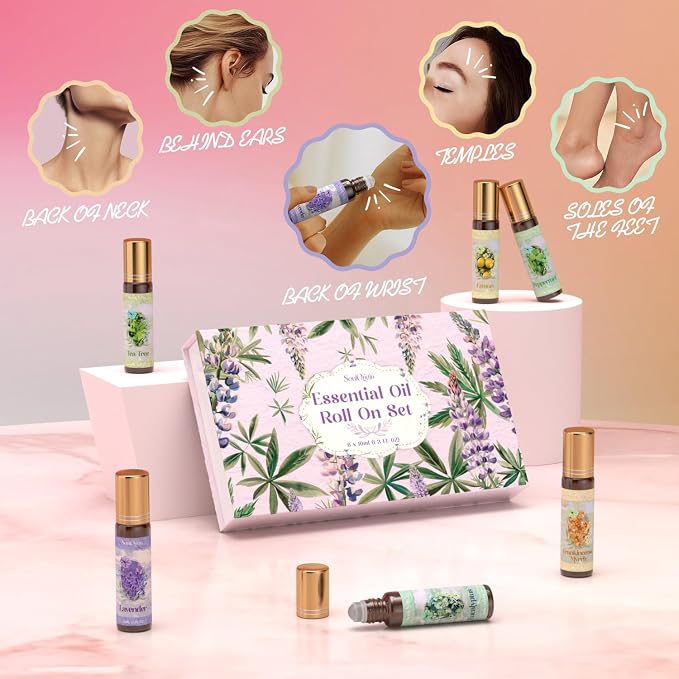 Essential Oil Roll On Set, Natural Aromatherapy Oils - Image 4