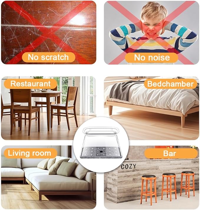 32 Pcs Rectangle Chair Leg Floor Protectors - Image 4