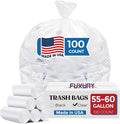 Fuxury 55-60 Gallon Heavy Duty Trash Bags, 23 Mic Thick, 38x58 in, Star-Seal by Fuxury