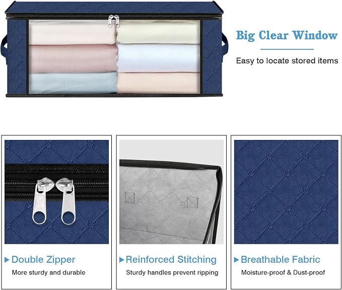 HomeHacks Storage 8-Pack Clothes Organizer Storage Bags Foldable Storage Box - Image 4