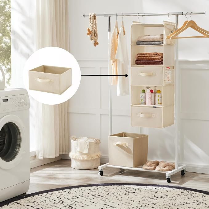 Hanging Shelf Closet Storage Organizer Removable Drawers ，Hanging Storage - Image 3