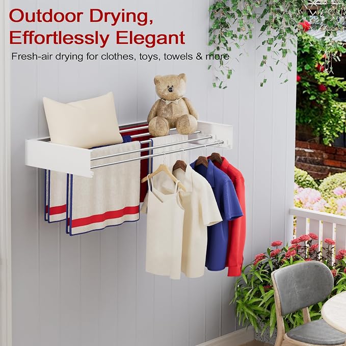 Wall Mounted Drying Rack 31.5", Foldable Laundry Drying Rack - Image 3