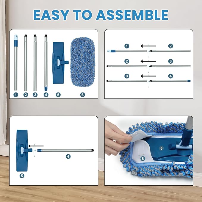 MAVRIZ Dust Mop for Hardwood Floor Washable Wet and Dry Mop - Image 6