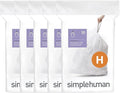 simplehuman Code H 100 Count, Dispenser Pack Custom Fit Liners, Drawstring by Simplehuman