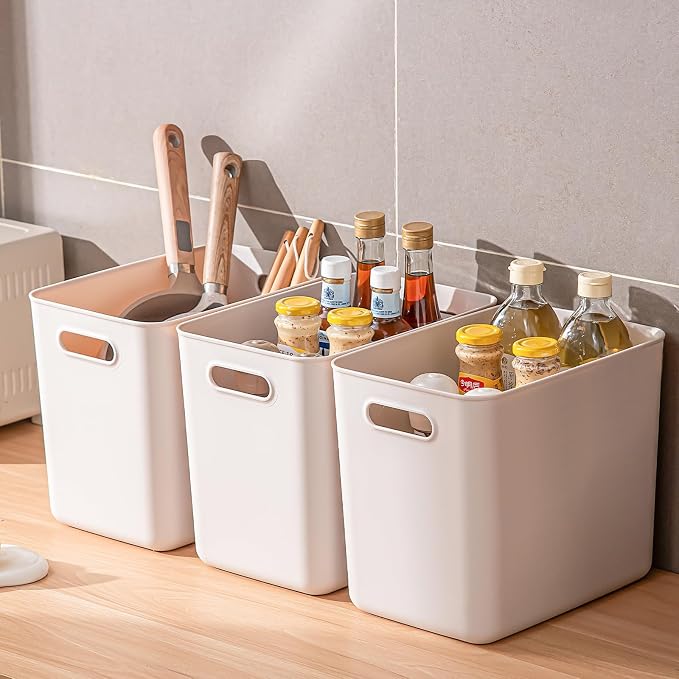 Plastic Storage Bins with lids, Storage Baskets, Container with handle - Image 5