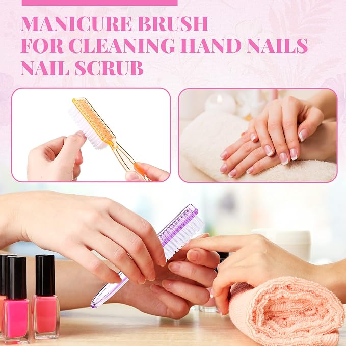 Patelai 24 Pcs Handle Grip Nail Brush Bulk Colorful Nail Scrubber Cleaner - Image 3