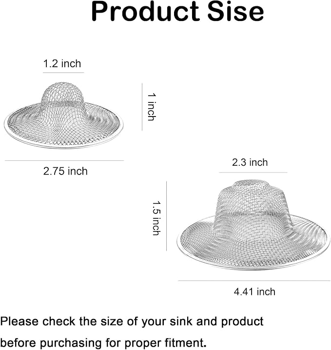 20PCS Stainless Steel Slop Basket Filter Trap, 2.75" & 4.41" Bathroom Sink - Image 2