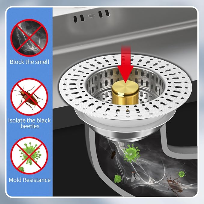 Upgraded 3 in 1 Kitchen Sink Drain Strainer - Image 7