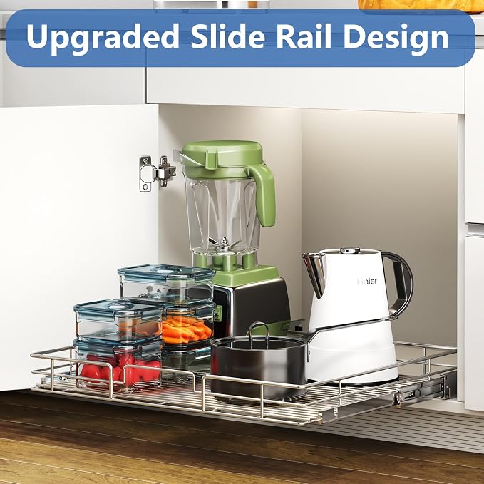 ROOMTEC Pull Out Cabinet Organizer, Cabinet Pull Out Shelves 30" W x 21½" D - Image 5