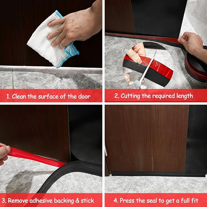 Silicone Weather Stripping, Door Draft Stopper Window Seal Strip - Image 4