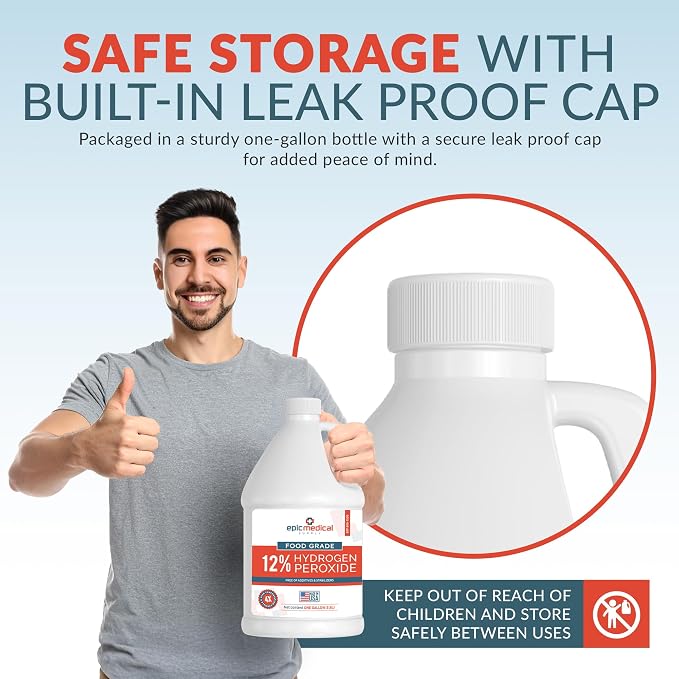 12% Food Grade Hydrogen Peroxide – Ultra-Concentrated H2O2 Peroxide Cleaner – 1 - Image 6