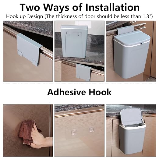 3.2 Gallon/12 L Wall Mounted Garbage Can, Hanging Cabinet Trash Can - Image 6