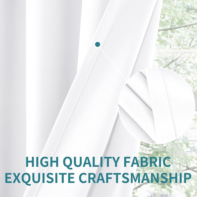 BGment Short White Curtains 36 Inches Length - Image 3