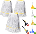 KeFanta 3 Pack Heavy Duty Commercial Mop Head Replacement, Wet Industrial by KeFanta