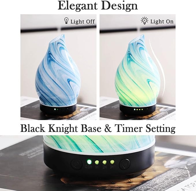 Porseme 150ml Essential Oil Diffuser Glass Color Changing Aroma Air Diffusers - Image 4