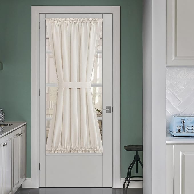 NICETOWN Natural Linen French Door Curtains Privacy Light Reducing Curtain by NICETOWN