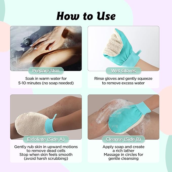 LOTTA Dual-Sided Exfoliating Gloves - Image 6