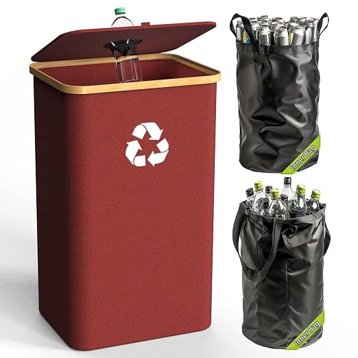 Recycling Bin for Kitchen Indoor Home, Large 100L/ 26 Gallon Recycle Bin by Pakusane
