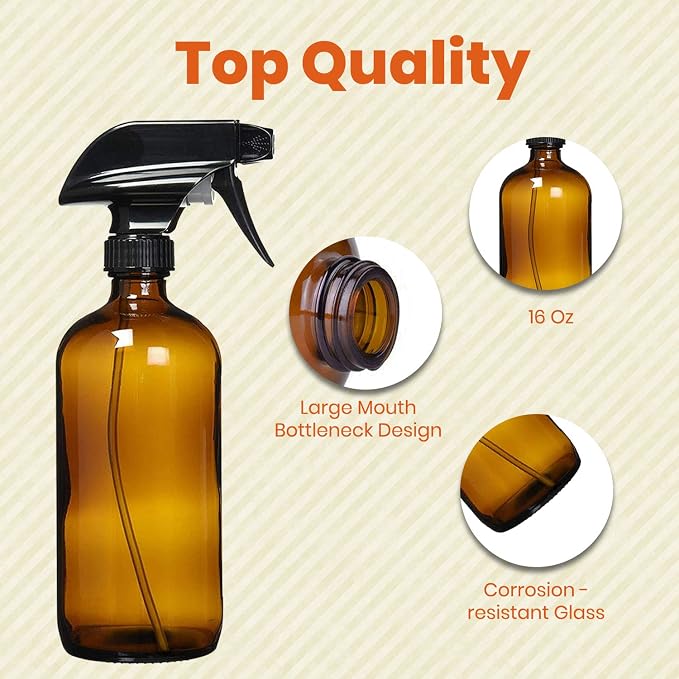 Amber Glass Spray Bottles For Cleaning Solutions - Image 5