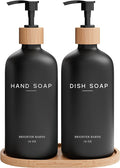 Black Glass Hand and Dish Soap Dispenser Set by Brighter Barns by BrighterBarns