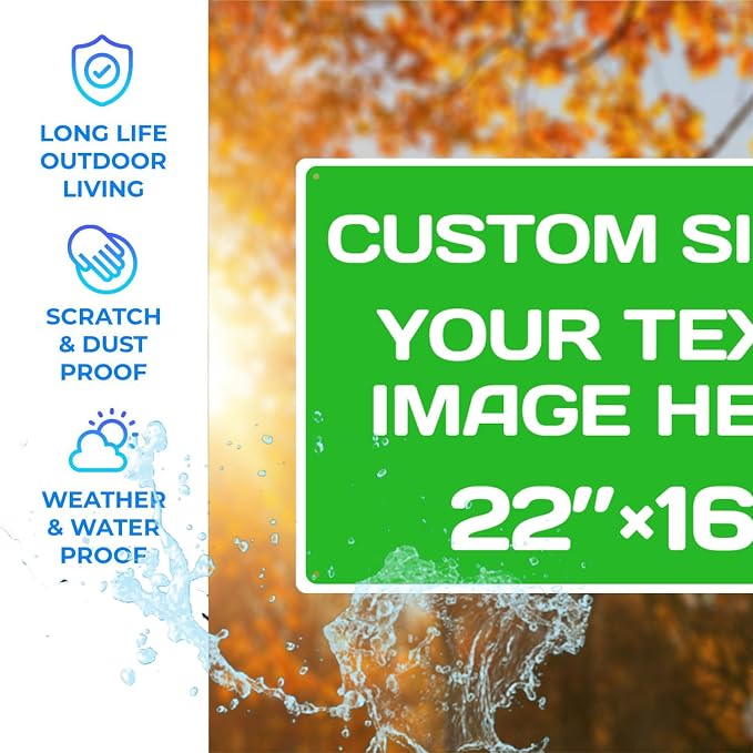 Custom Street Sign, Aluminum Weatherproof Metal Sign Multiple Sizes Custom - Image 3