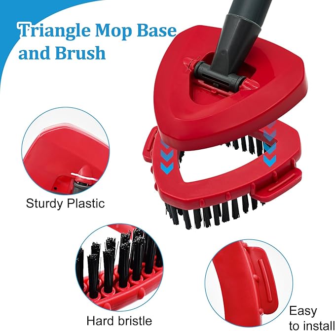 Spin Mop Handle, Mop Heads Replacements, Scrubber Mop Head and Mop Base - Image 6