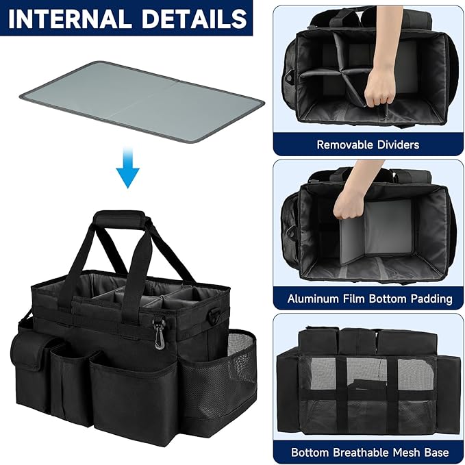 Cleaning Caddy Bag, Large Cleaning Supplies Organizer - Image 2