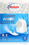 Eco Laundry Whitener Sheets 78 Count – Binbata Unscented High Concentrated by Binbata