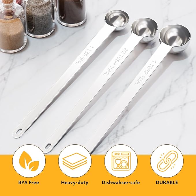 1PCS 1Tsp Extra Long Handle Measuring Spoon, Single Stainless Steel Individual - Image 4