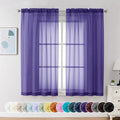 Chyhomenyc Purple Sheer Curtains 54 Inch Long 2 Panels, Light Filtering Rod by Chyhomenyc