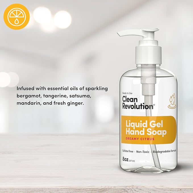 Clean Revolution Liquid Gel Hand Soap, Silky Rich Liquid, Quick Lather - Image 2