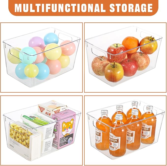 12 Pack Large Clear Plastic Storage Bins, Plastic Containers - Image 3