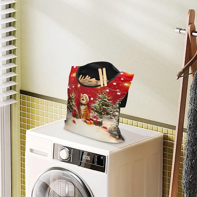 2025 Christmas Cat Waterproof Clothespin Bag - Image 3