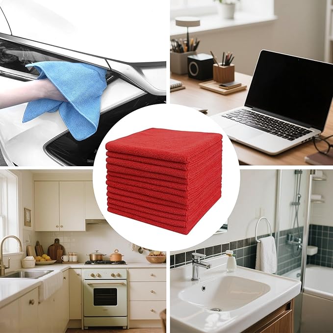 Tricol Clean Microfiber Cleaning Cloth, 12 Pack Ultra-Thick Cleaning Rags - Image 5