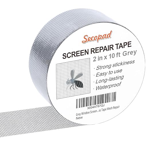 Grey Window Screen Repair Tape, 2IN X 10FT Screen Repair Kit by Secopad