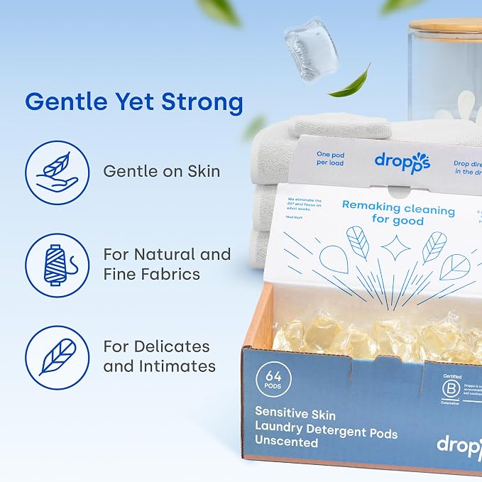 Dropps Sensitive Skin Laundry Detergent Pods, Unscented - Image 3