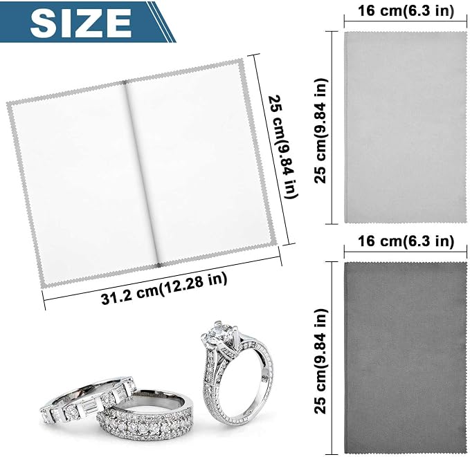SEVENWELL Silver Polishing Cloth, Jewelry Cleaner Cloth - Image 2