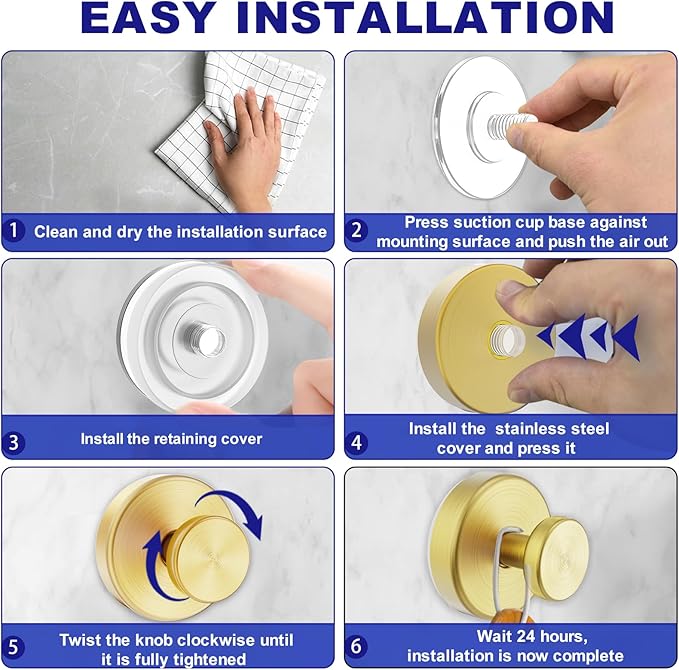 Suction Cup Hooks for Shower, Towel Hooks for Bathroom Window Glass, Bath Robe - Image 4