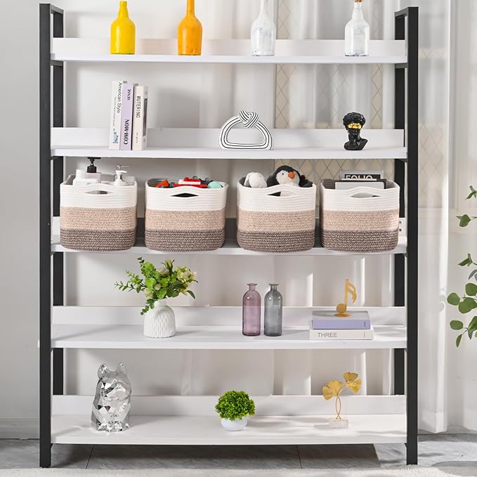 Storage Baskets for Organizing & Shelves, Woven Cotton Rope Organization Bins - Image 2