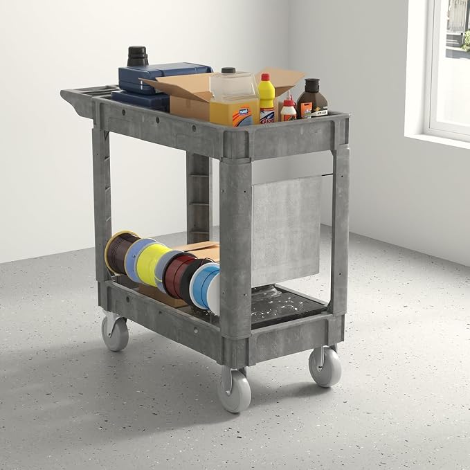 Utility Cart on Wheels, 1000 lbs Capacity Rolling Service Cart, 40 x 17 Inch - Image 6