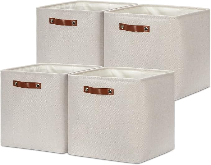 DULLEMELO Storage Bins, 4 Pack Of 13x13x13 Decorative Storage Cube Bins Suit by DULLEMELO