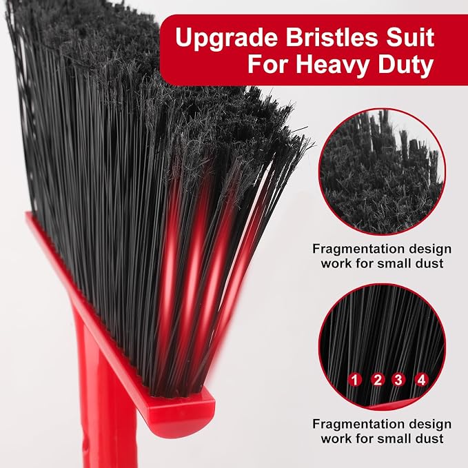 Angle Broom with 58″ Long Handle – 14″ Wide Stiff Bristles - Image 3