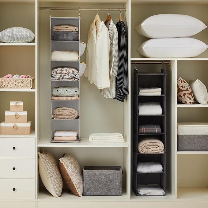 YOUDENOVA Hanging Closet Organizer and Storage, 6-Shelf Closet Hanging Shelves - Image 4