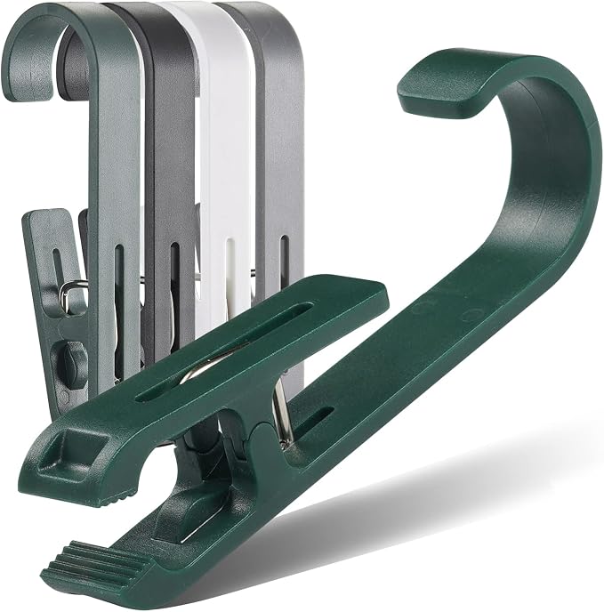 12 Pcs Large Clothes Pins Towel Clips, Strong Plastic Clothes Hanger. S Hook - Image 2