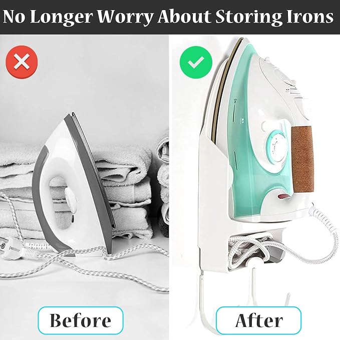 Wall Mounted Ironing Board Rack Electric Iron Holder Household Bathroom Shelf - Image 2