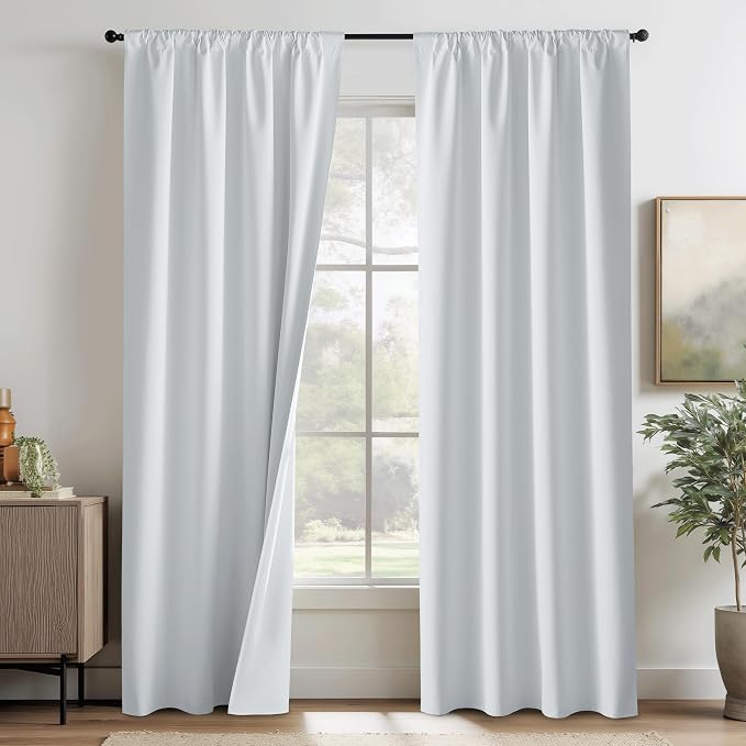 RYB HOME White Blackout Curtains by RYBHOME